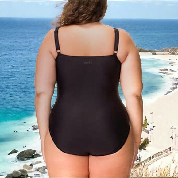 🆕 16 • Roots • Black Square Neck One Piece Swimsuit - Picture 3 of 7